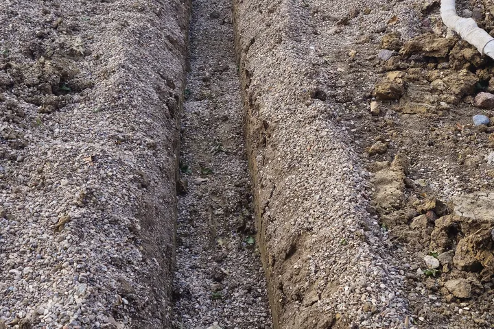 Drainage route and soil excavation during groundwork